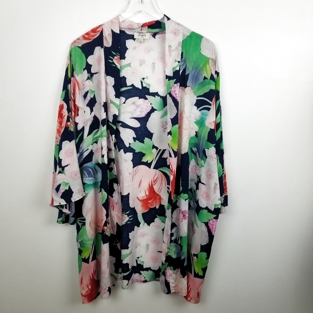 UMGEE Floral Open Front Kimono, Size Medium/Large